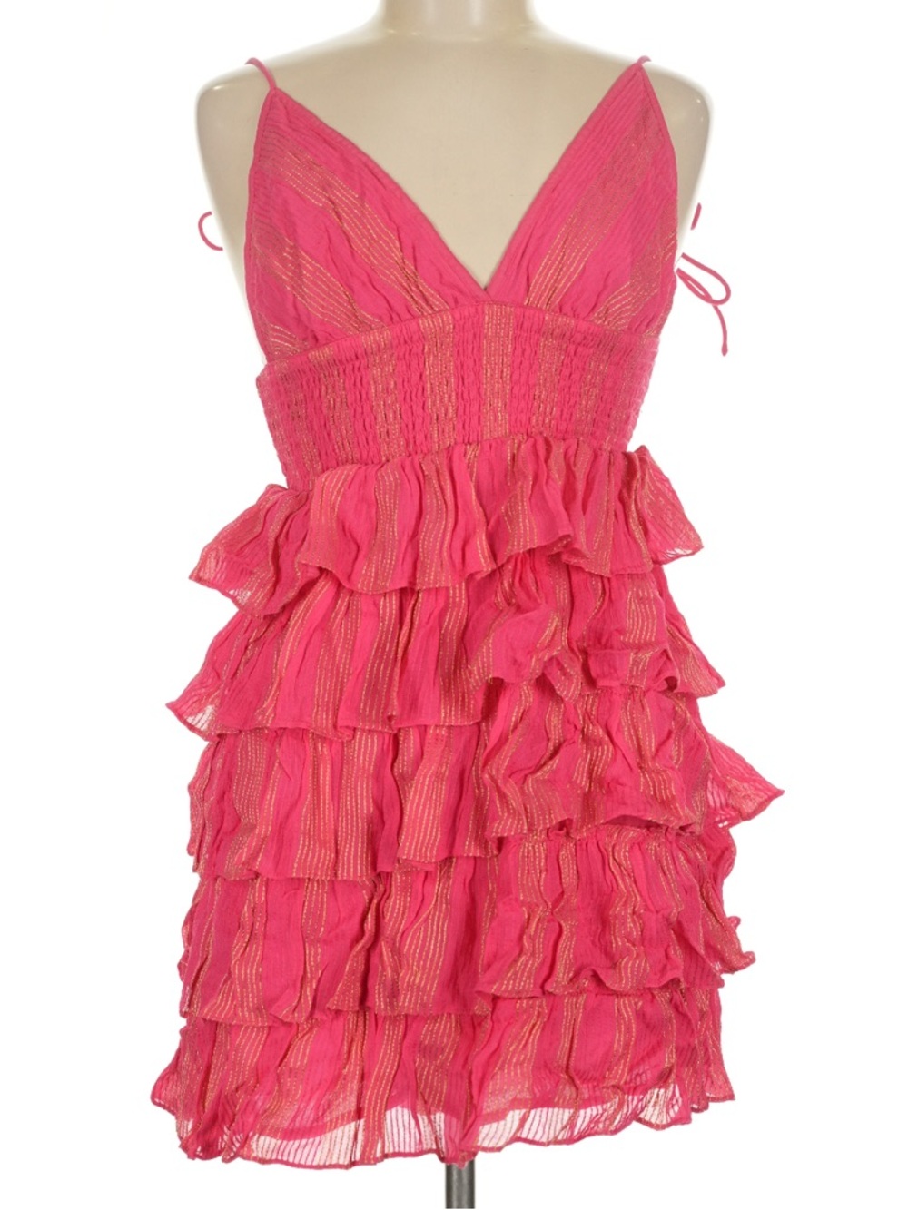 Sundress womans Ruffled Pink Mini Dress size M